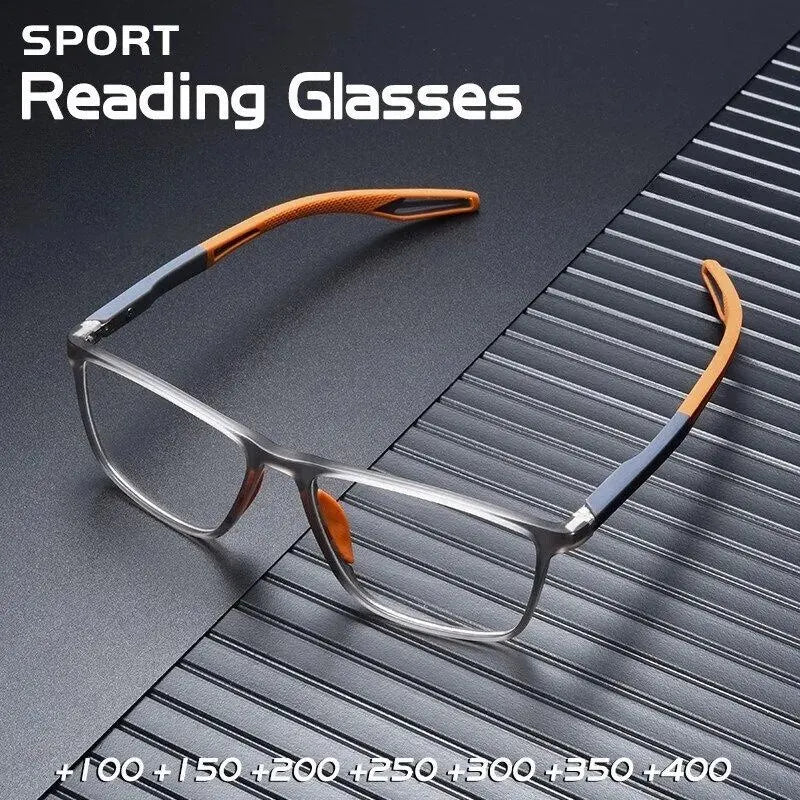 Gafas de lectura deportivas TR90 para hombre con filtro luz azul – Presbicia +1.00 a +4.00