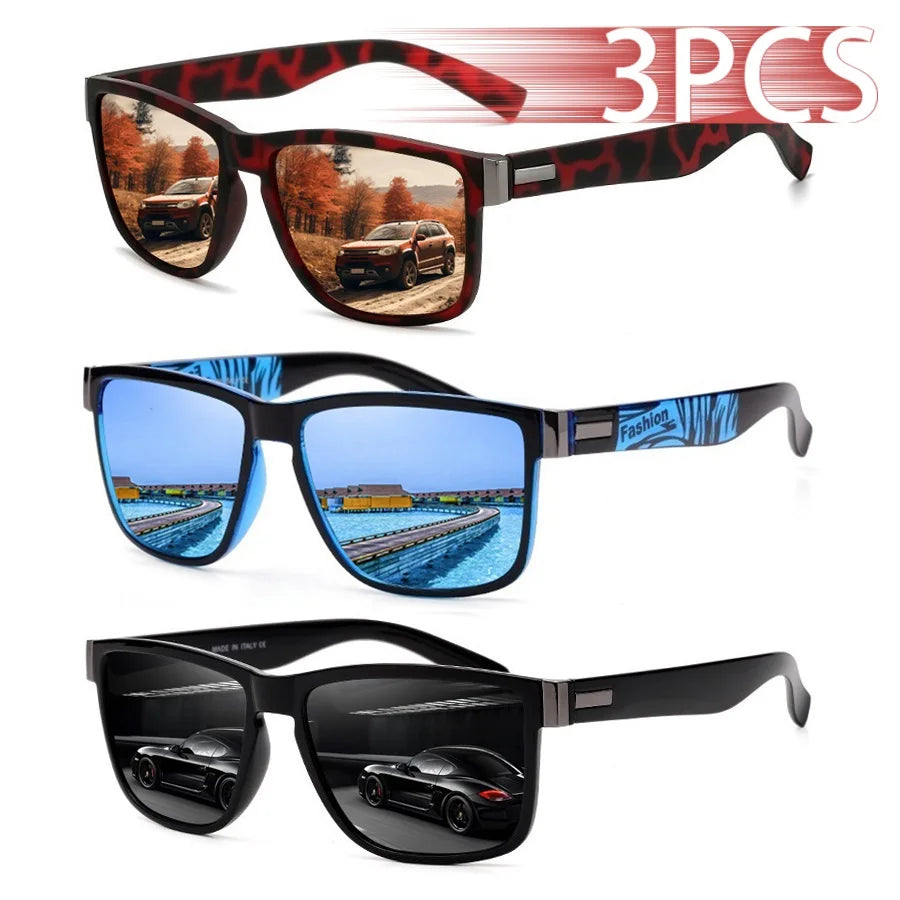 Pack 3 Lentes de Sol UV400 Cuadrados Clásicos Unisex – Livianos y Modernos para Uso Exterior