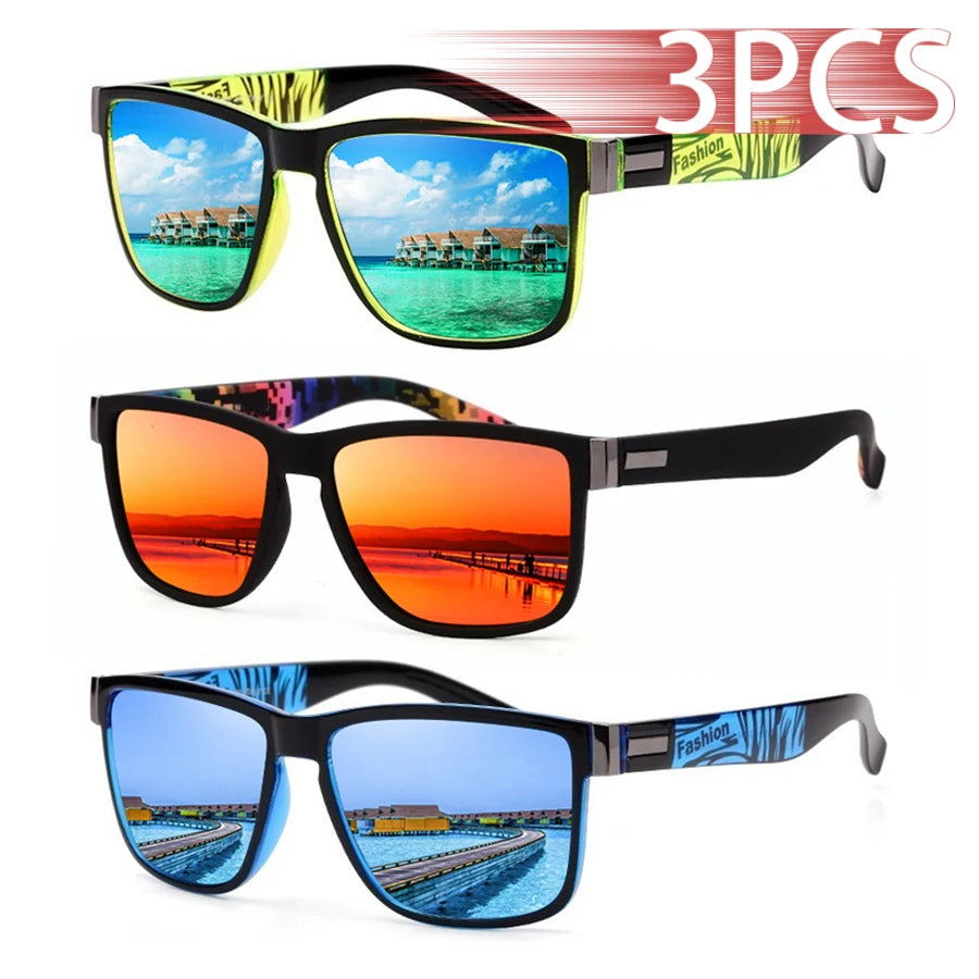 Pack 3 Lentes de Sol UV400 Cuadrados Clásicos Unisex – Livianos y Modernos para Uso Exterior
