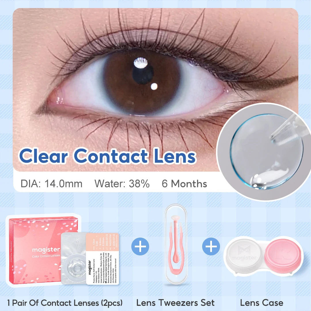 Lentes de Contacto Graduados Magister (-1.00 a -10.00) Blandos HD – Incluye Pinza – Uso Semestral (6 meses))