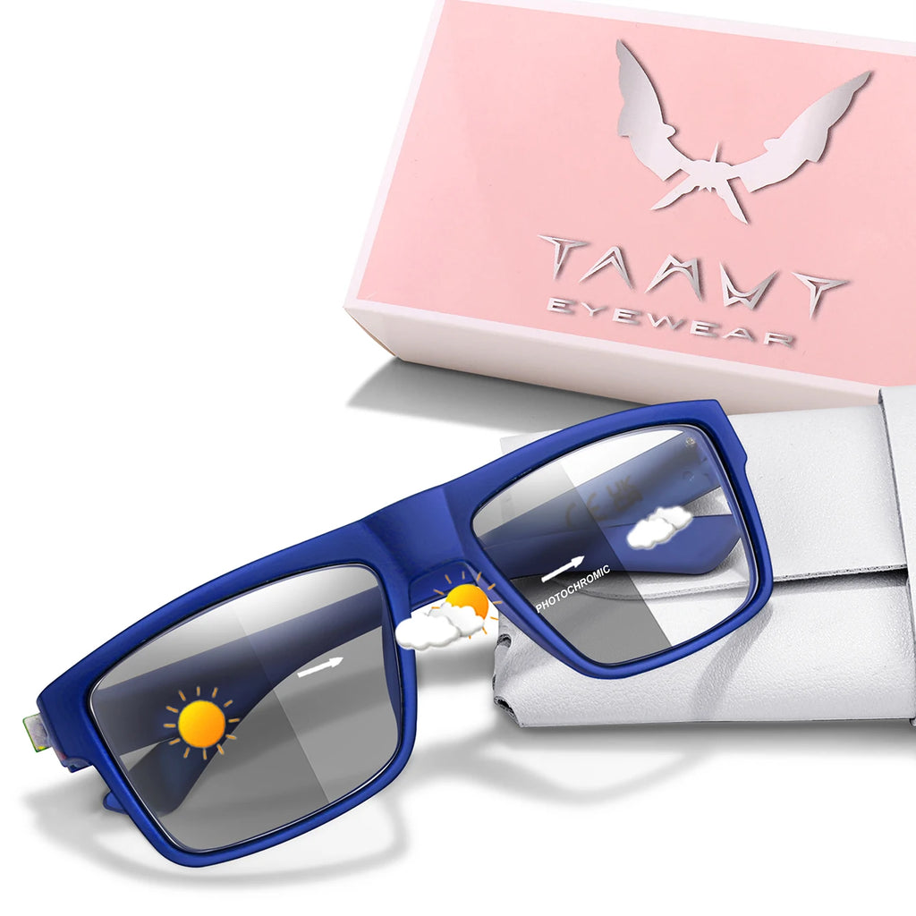 Lentes de sol deportivos polarizados con cambio de color para ciclismo y conducción, con visión mejorada en condiciones diurnas y nocturnas