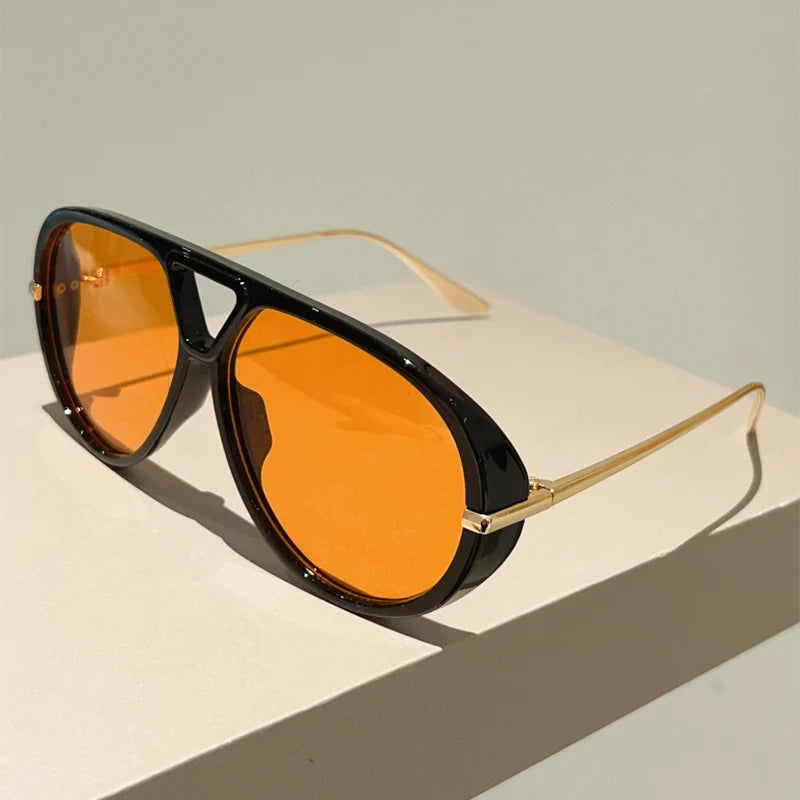 KAMMPT Oversized Pilot Sunglasses 2025 New in Vintage Double Bridge Sun Glasses Women Trendy Luxury Brand Design Outdoor Shades