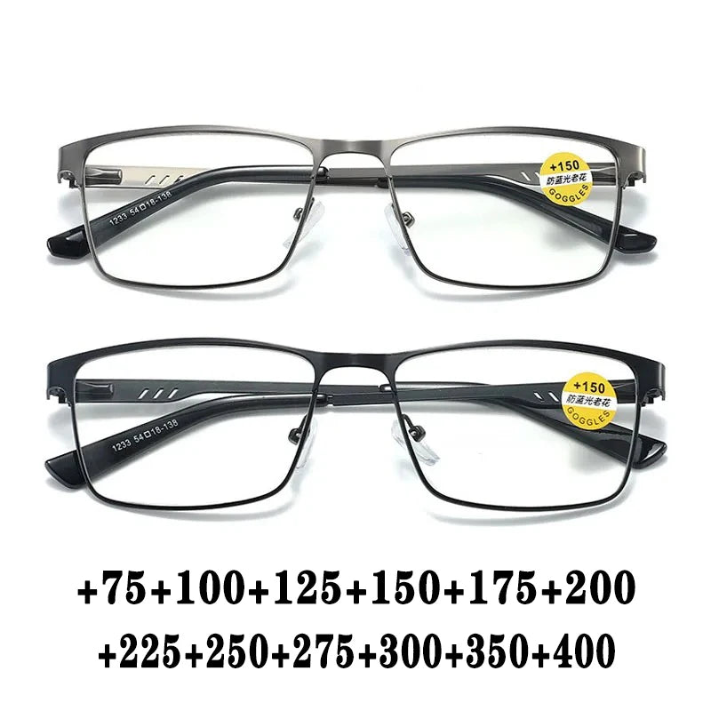 Gafas de lectura para hombre con filtro luz azul y bisagras flexibles – +0.75 a +2.25