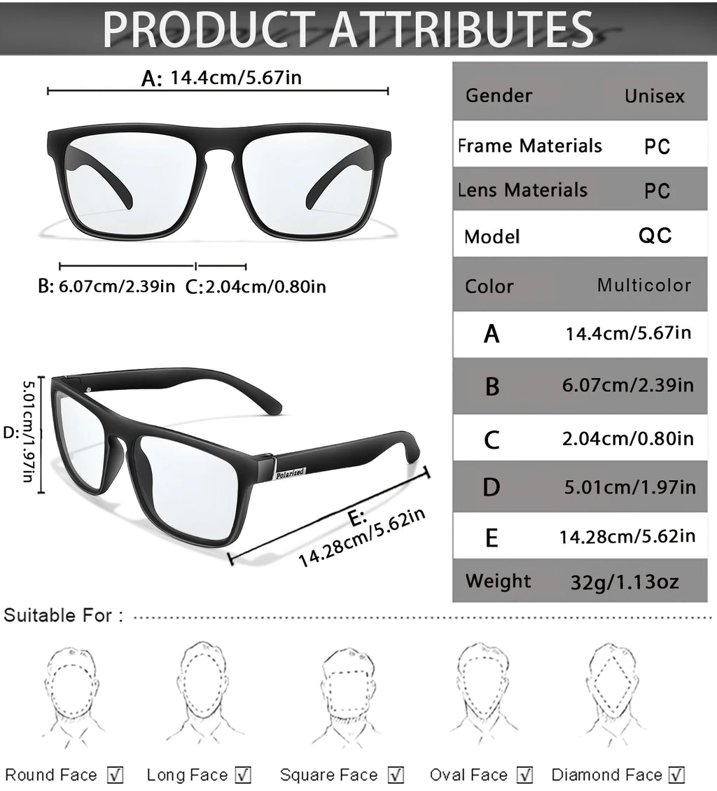 Lentes de sol deportivos polarizados con cambio de color para ciclismo y conducción, con visión mejorada en condiciones diurnas y nocturnas