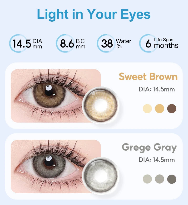 Lentes de Contacto Graduados Magister (0.00 a -6.00) 14.5 mm Efecto Ojo Grande Luna – Uso Semestral (6 meses)