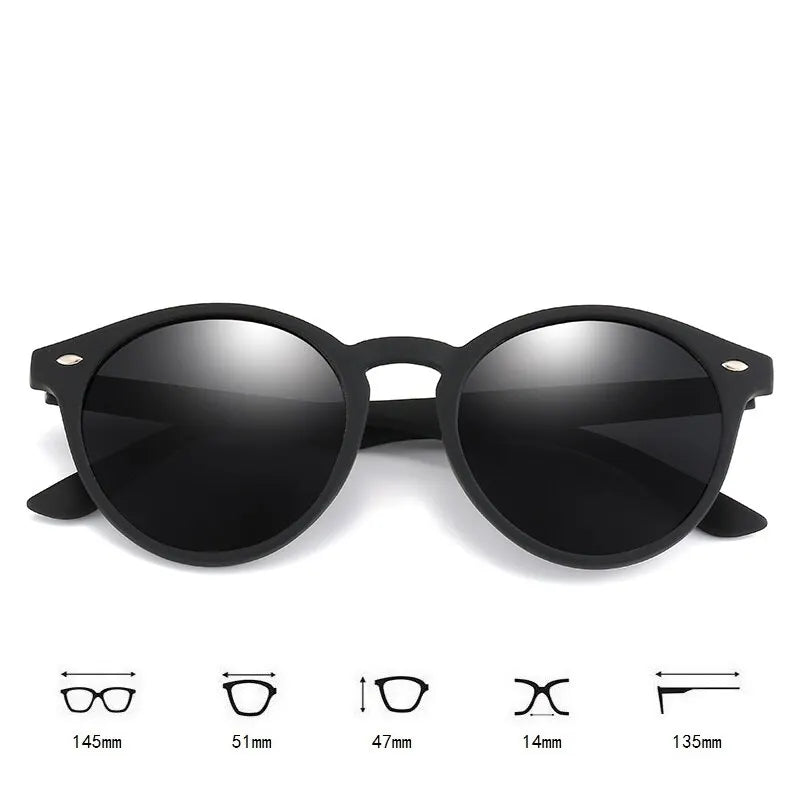 Lentes de Sol Redondos Polarizados UV400 Vintage Unisex – Estilo Clásico para Uso Diario y Conducción