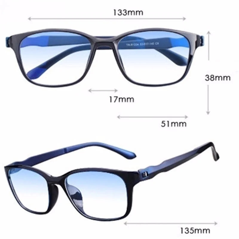Lentes de Lectura Rectangulares Unisex con Filtro de Luz Azul – +0.0 / +1.0 / +1.5 / +2.0 / +2.5 / +3.0 / +3.5 / +4.0