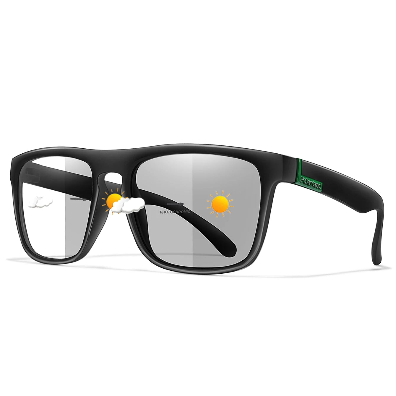 Lentes de sol deportivos polarizados con cambio de color para ciclismo y conducción, con visión mejorada en condiciones diurnas y nocturnas