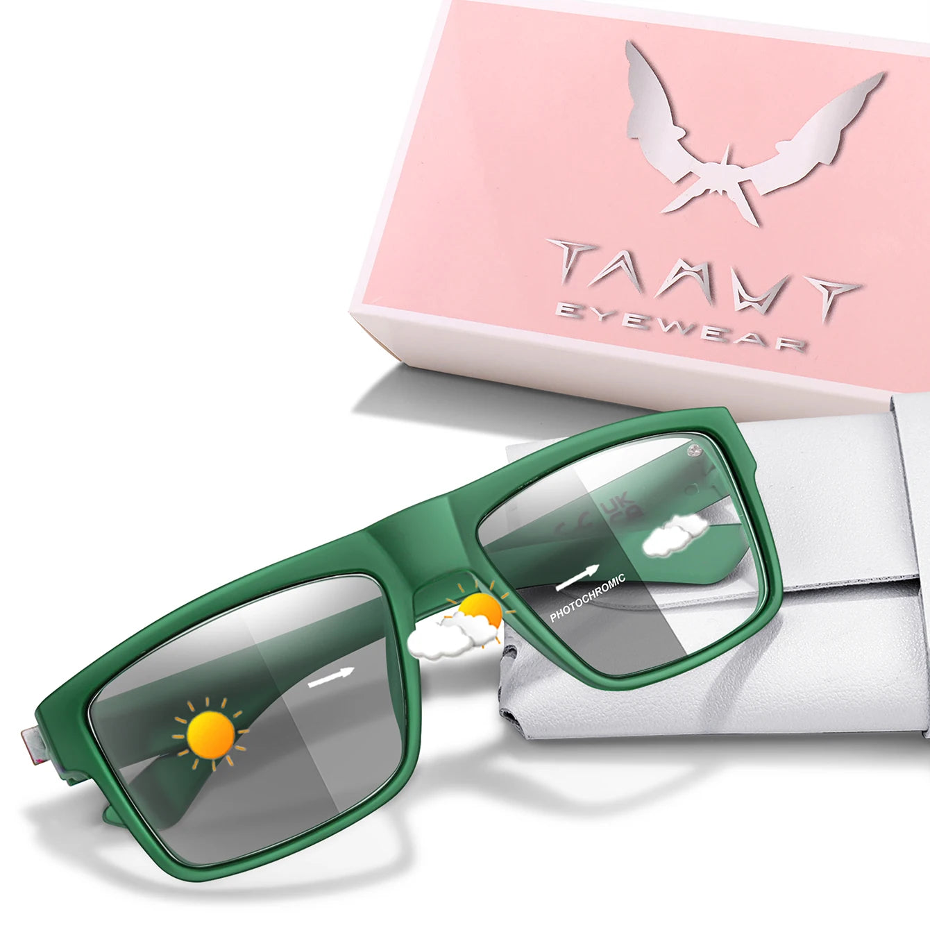 Lentes de sol deportivos polarizados con cambio de color para ciclismo y conducción, con visión mejorada en condiciones diurnas y nocturnas