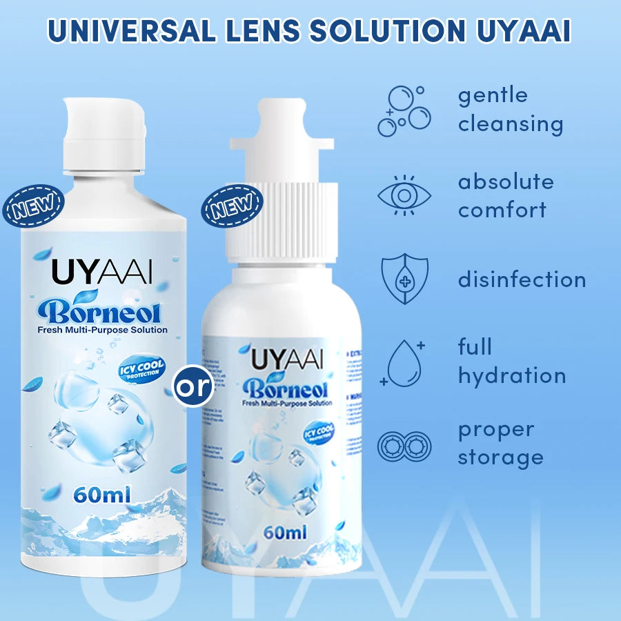 Solución para Lentes de Contacto UYAAI 60 ml – Limpieza, Hidratación y Cuidado Ocular