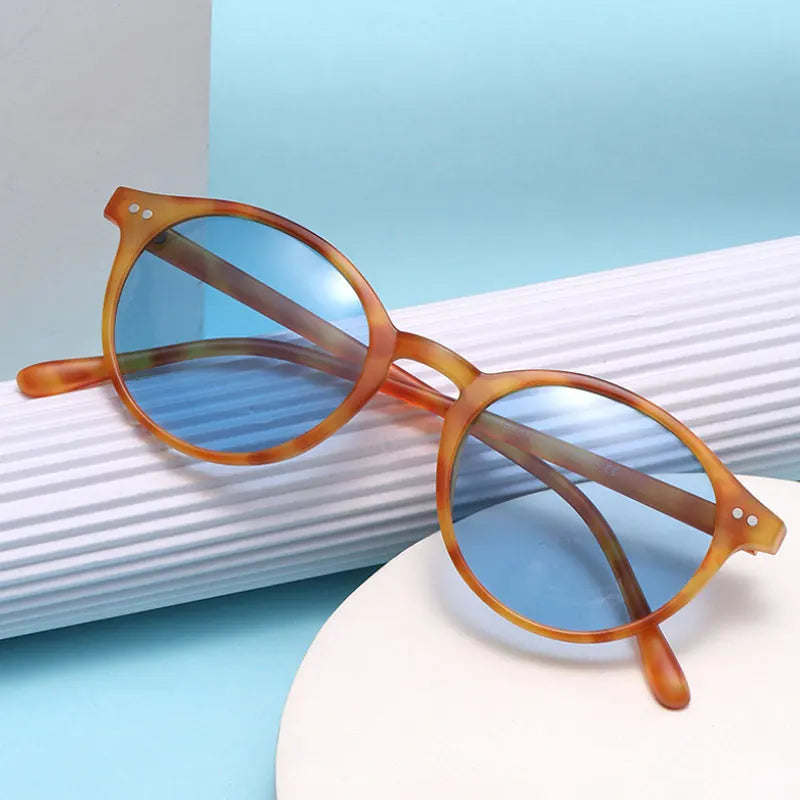 Lentes de sol redondos polarizados UV400 estilo retro