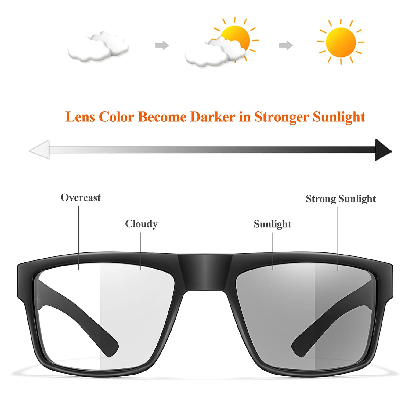 Lentes de sol deportivos polarizados con cambio de color para ciclismo y conducción, con visión mejorada en condiciones diurnas y nocturnas