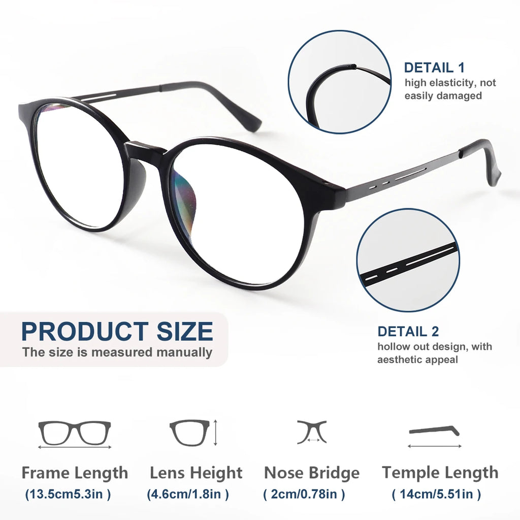 Lentes de Lectura Progresivos Multifocales Fotocromáticos Unisex – Montura Circular
