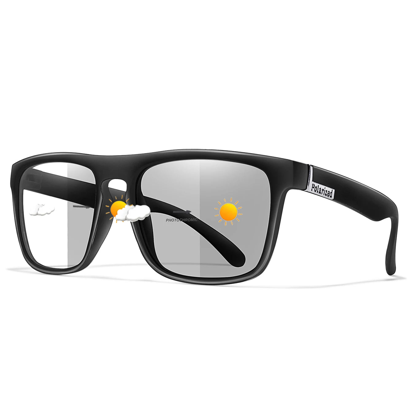 Lentes de sol deportivos polarizados con cambio de color para ciclismo y conducción, con visión mejorada en condiciones diurnas y nocturnas