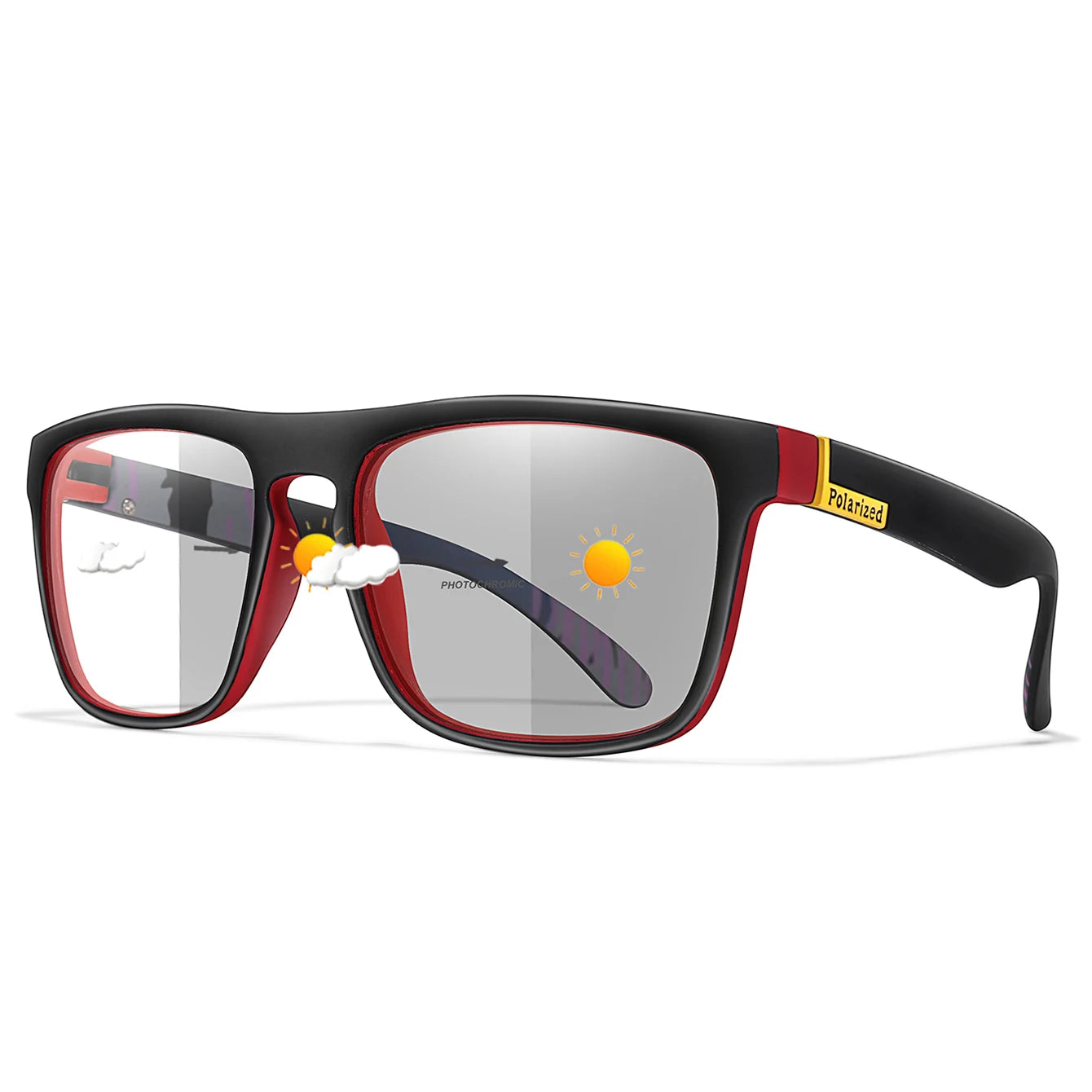 Lentes de sol deportivos polarizados con cambio de color para ciclismo y conducción, con visión mejorada en condiciones diurnas y nocturnas