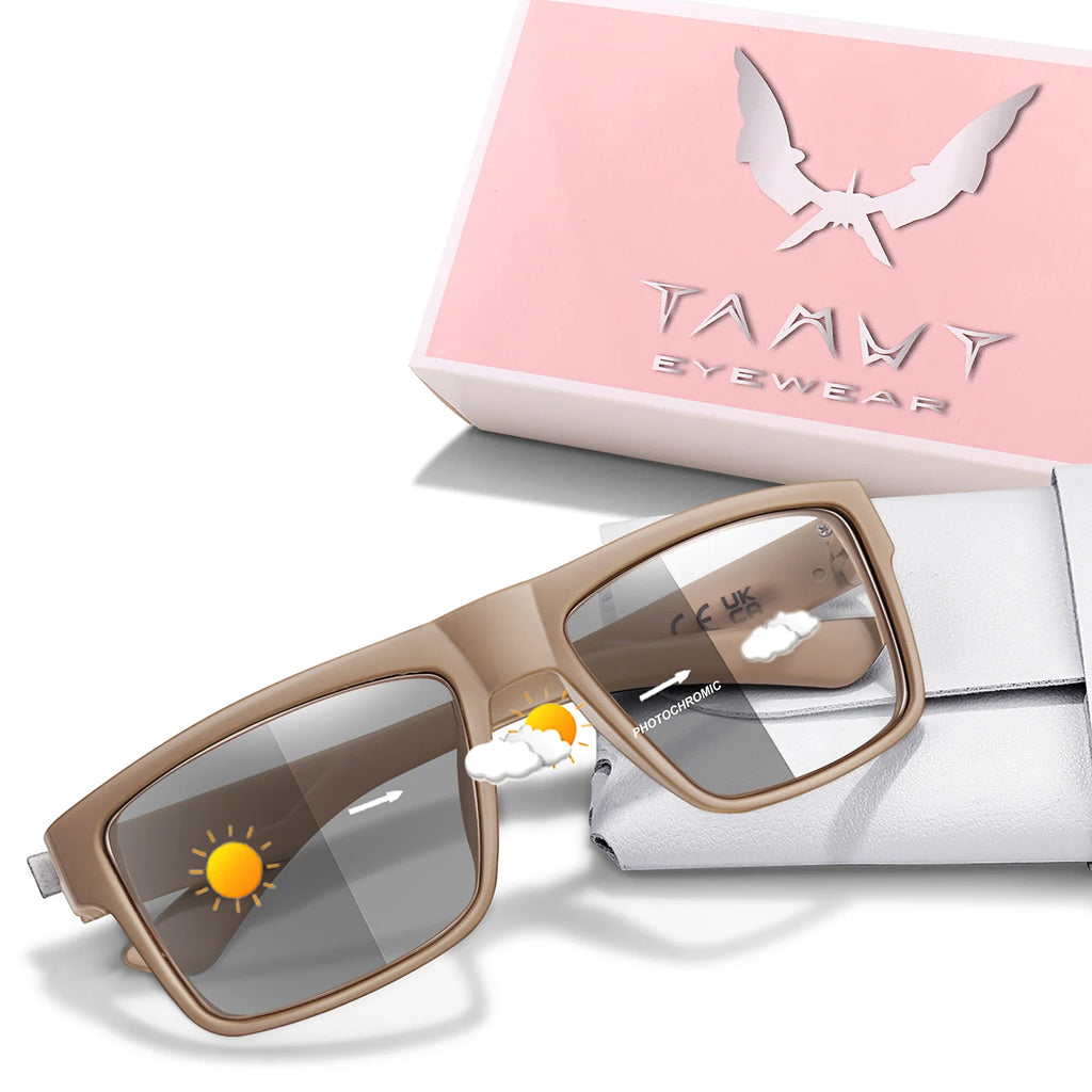 Lentes de sol deportivos polarizados con cambio de color para ciclismo y conducción, con visión mejorada en condiciones diurnas y nocturnas